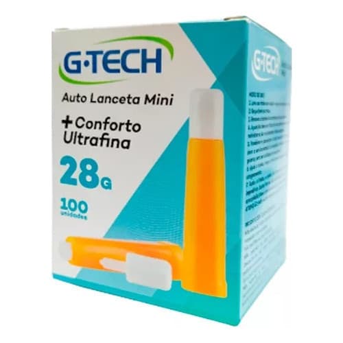 Auto Lancetas Glicose Automática Com 100 Unidades G-Tech