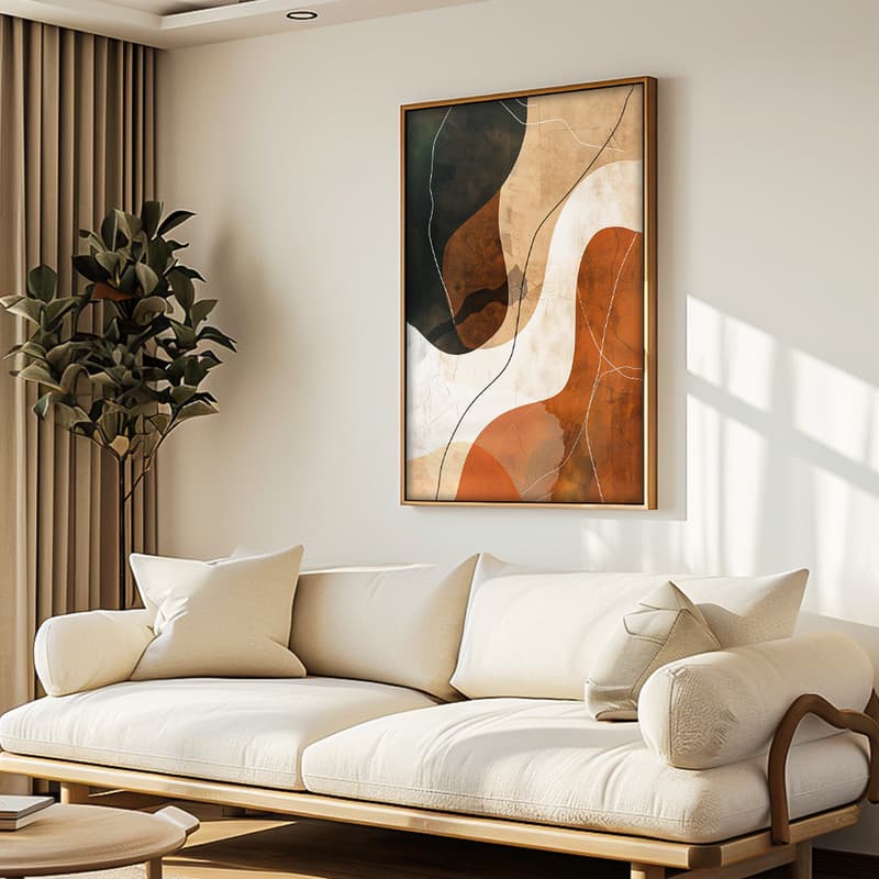 Quadro Decorativo 110x80cm Formas Abstratas  Hall da Luxo Sala Quarto Casa Decoração De Parede Mdf Adesivo