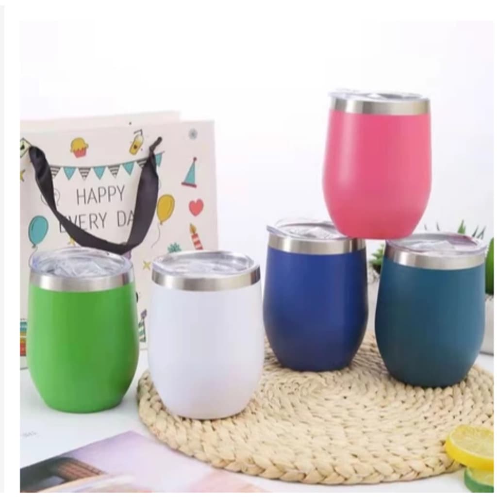 Copo Ovo Cuia Térmica 350ml Em Inox Com Tampa Acrílica Envio Imediato