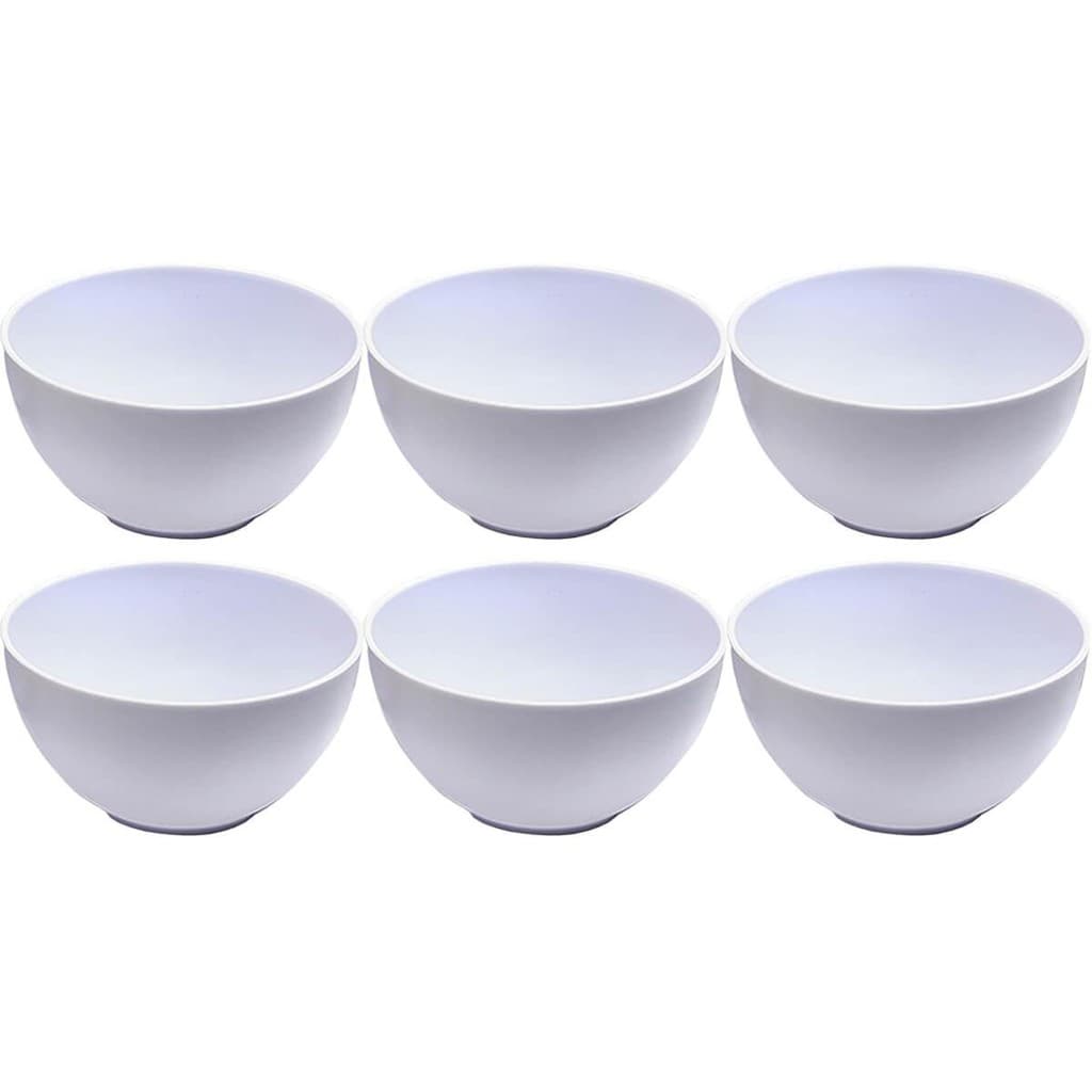 Kit 6 Cumbuquinhas Brancas 356ml Tigelas de Plástico Pequenas Sobremesa Multiuso Cinquetti
