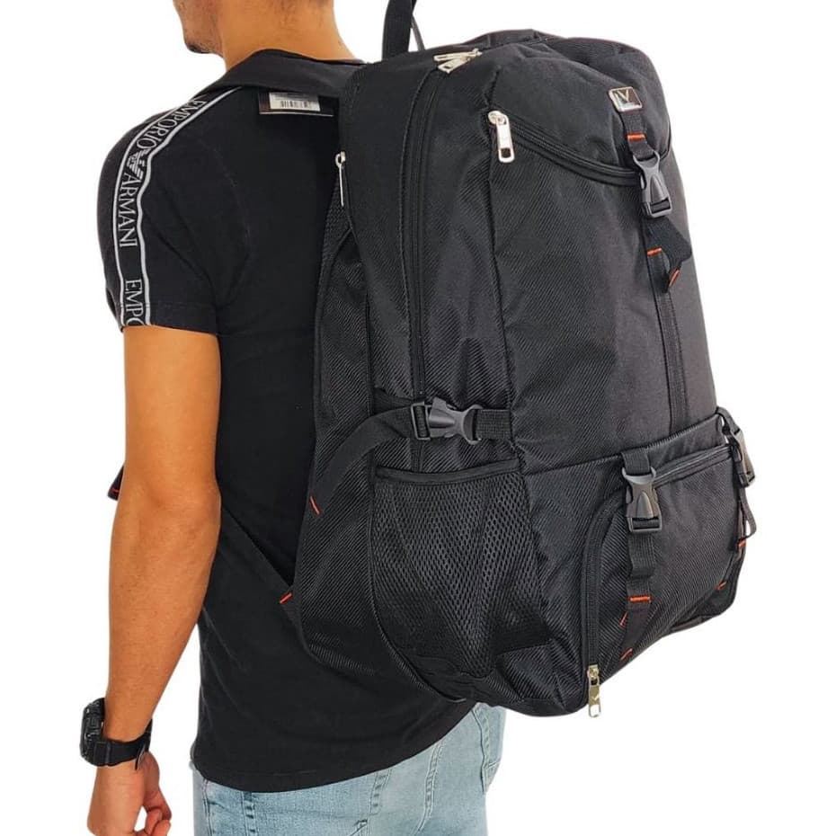 Mochila masculina grande capacidade impermeável reforçada c/expansor