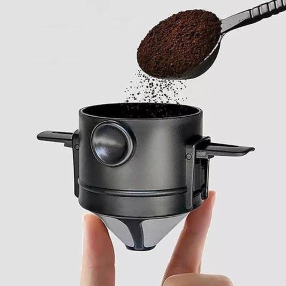 Mini Coador Café Portátil Reutilizável Filtro Manual Dobrável Viagem Camping Passar Café Copo