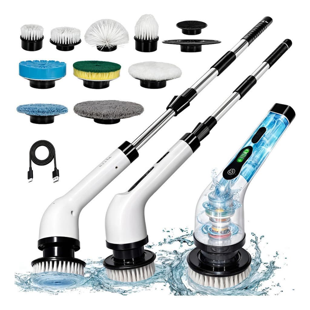 Escova De Limpeza Esfregão Mop Elétrico 9 Em 1 Giratório 360 Premium