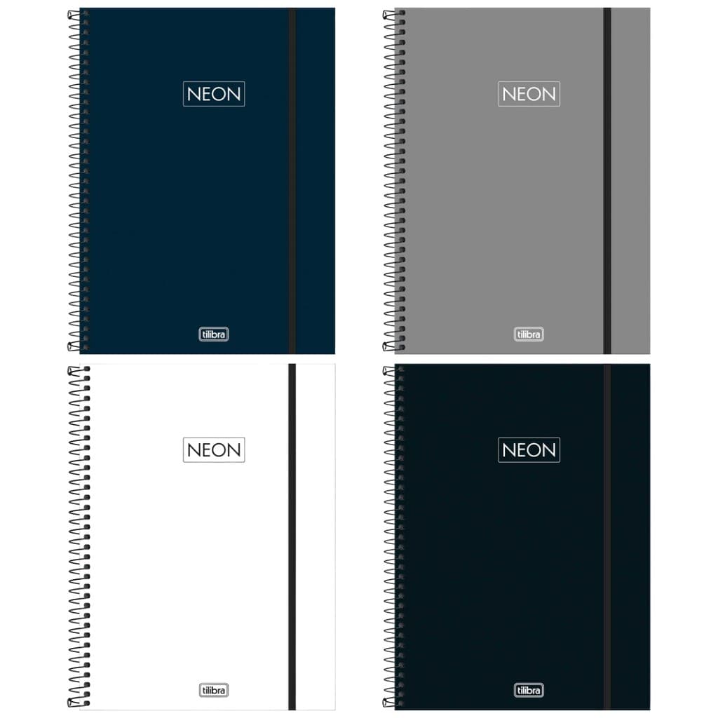 Caderno Universitário 10 Matérias 160 Folhas Neon Escolar Tilibra
