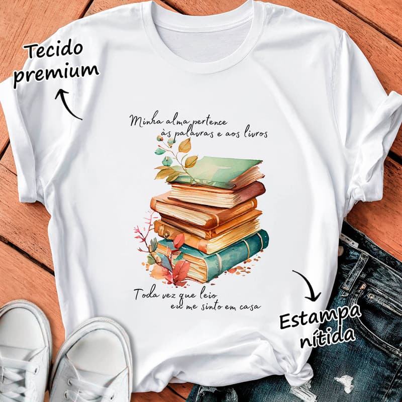 Camiseta Camisa T-shirt 30.1 Blusa Literária Livros Leitura Frase Desapego Literário Envio imediato