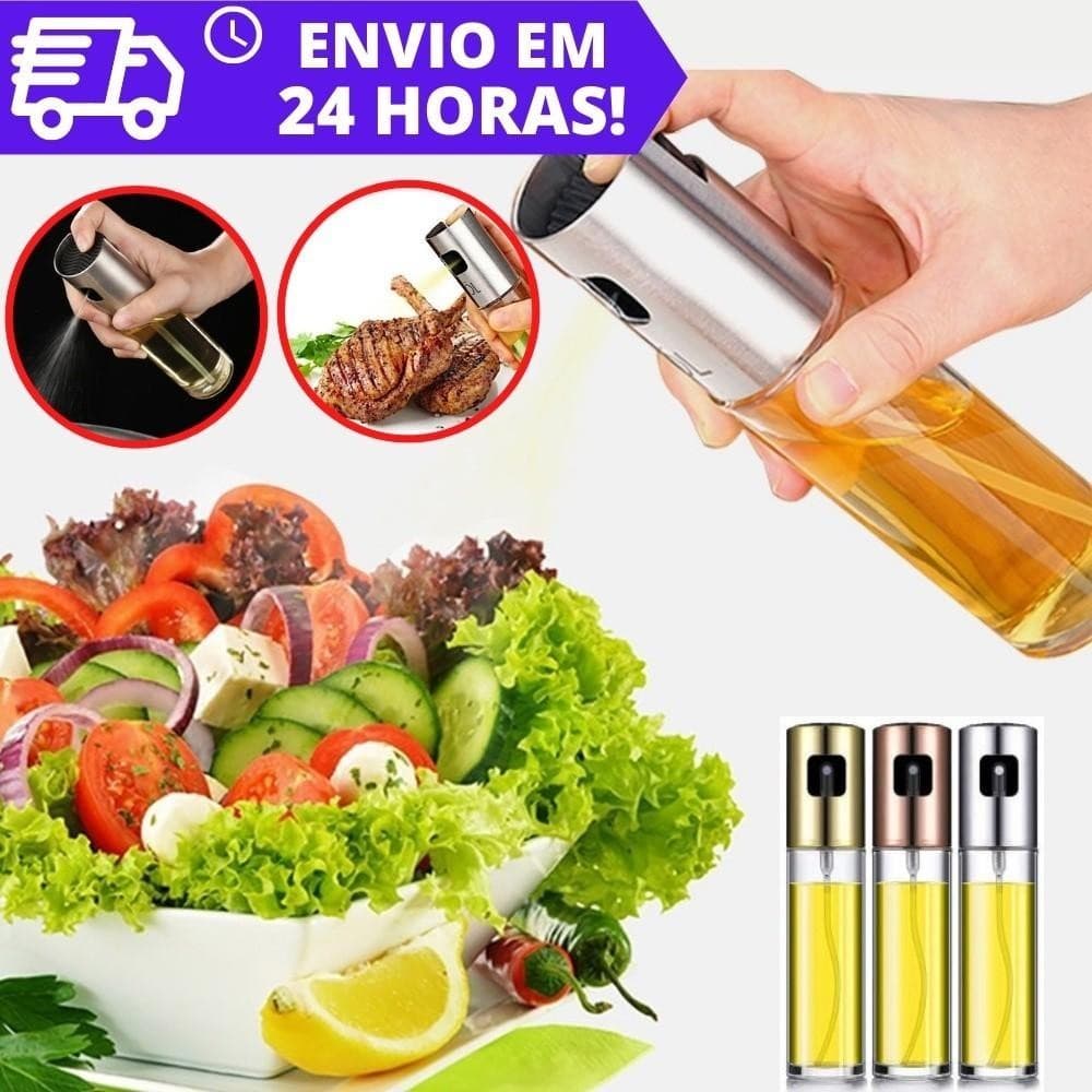 Spray de Azeite Pulverizador Borrifador Vidro INOX