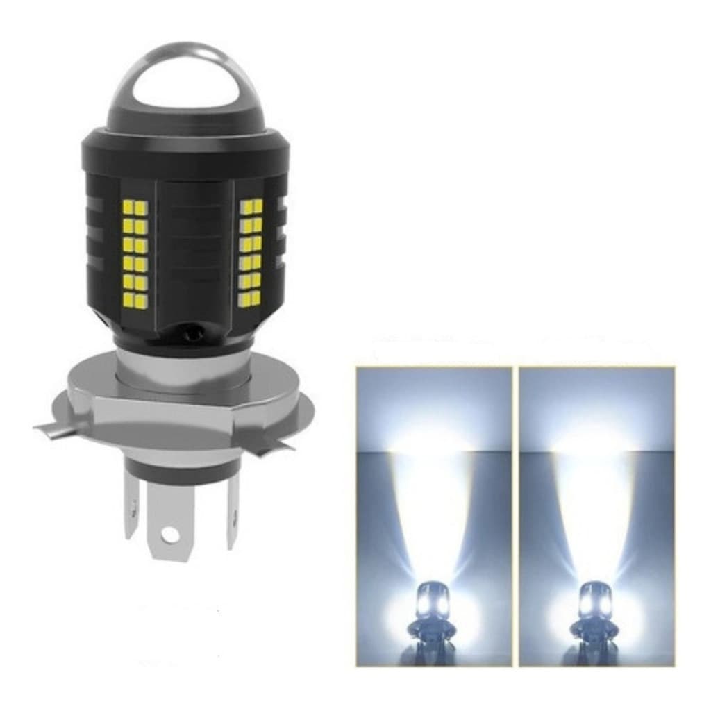 1pcs Lampada Led 6500k H4 Projetor 360º Moto Carro Unidade