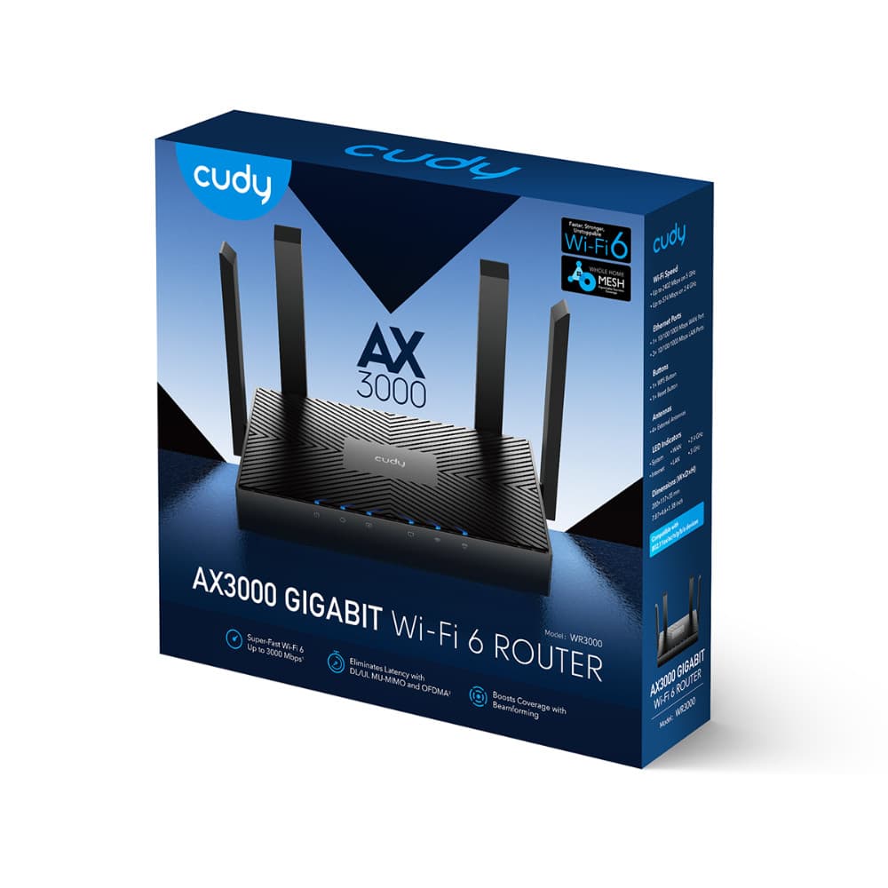 Roteador Sistema Mesh WR3000 V1.0 AX3000 Gigabit Wi-fi 6 Preto