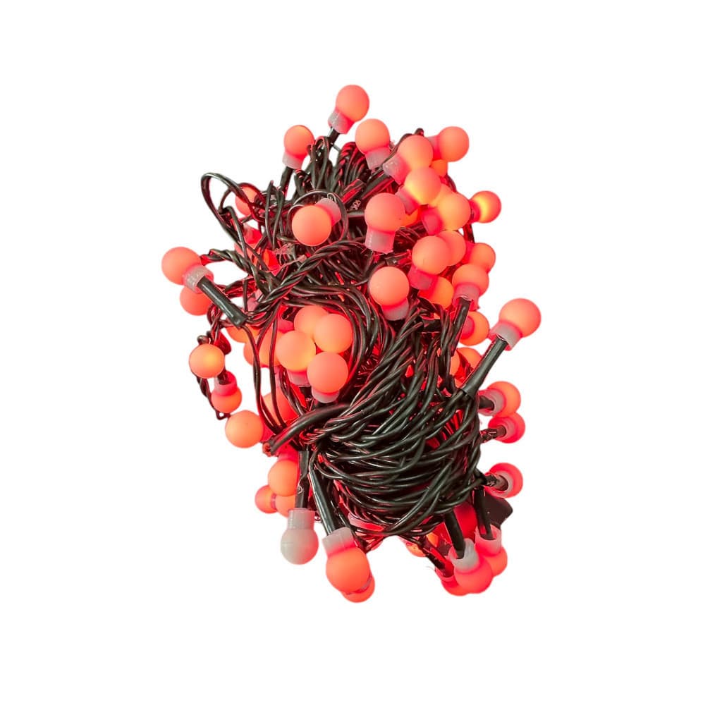 Pisca 100 Led Vermelho 8 Funções 8m Cerejinha Bolinha