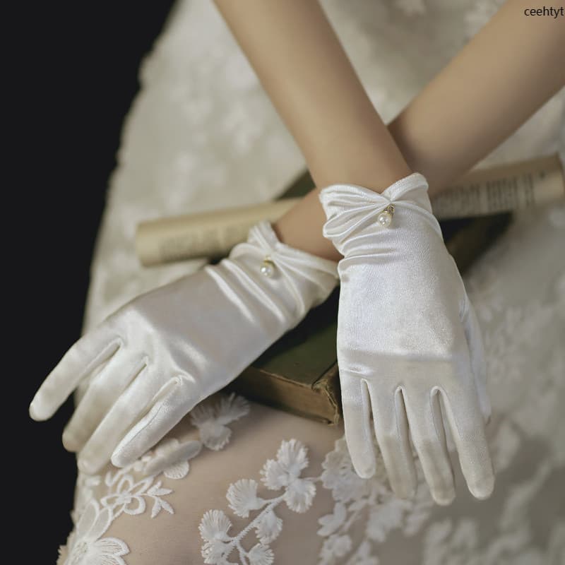 Luvas De Noiva Rendas Brancas Vestido De Casamento Elegantes Vintage