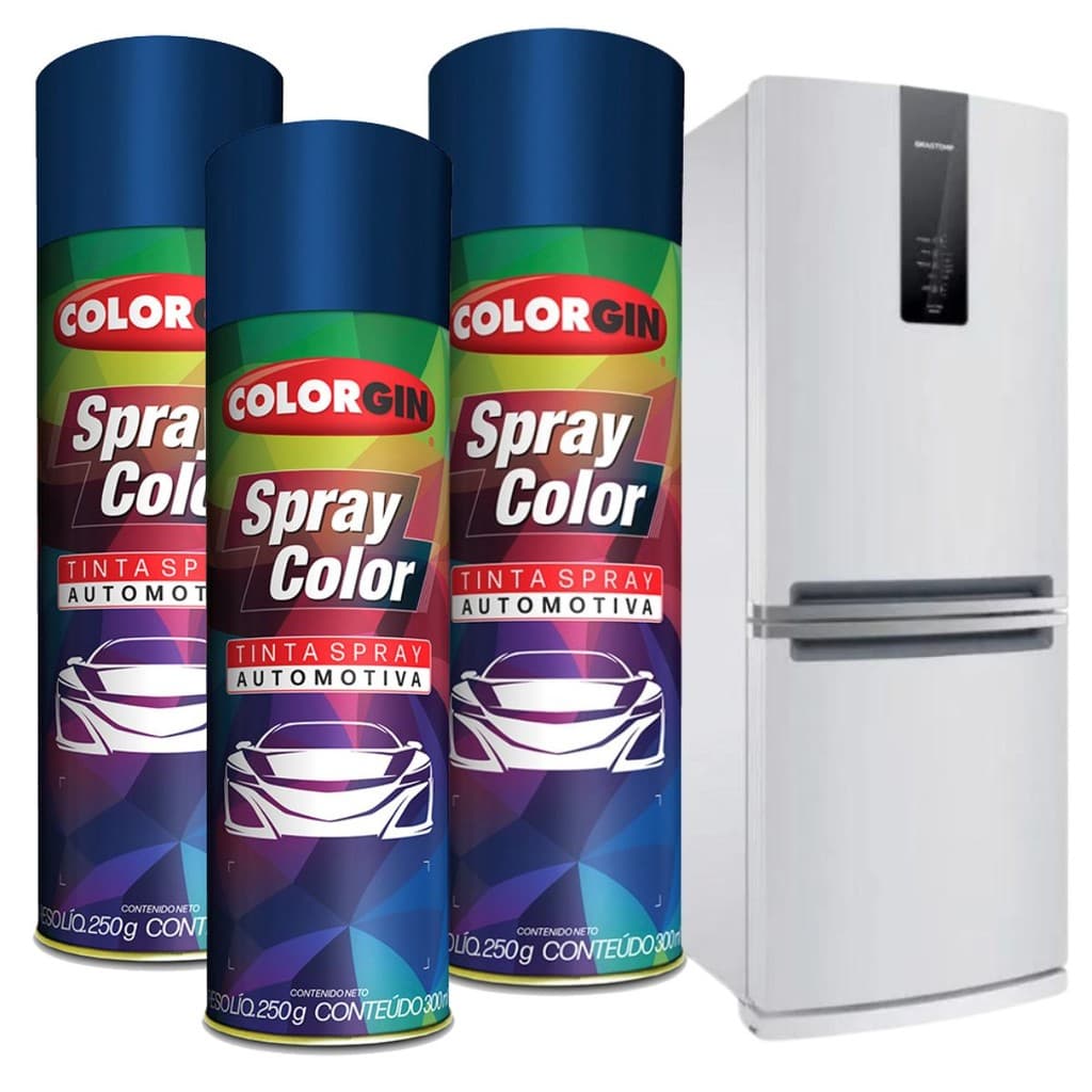 Kit 3 Tinta Spray Geladeira Branco Brastemp e Automotivo