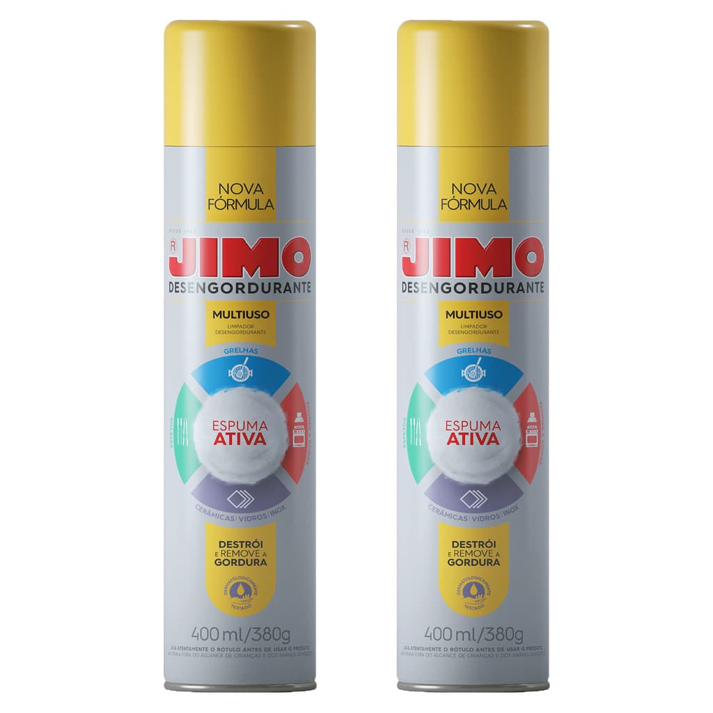 Kit 2 Jimo Desengordurante Multiuso 400ml Limpeza Pesada