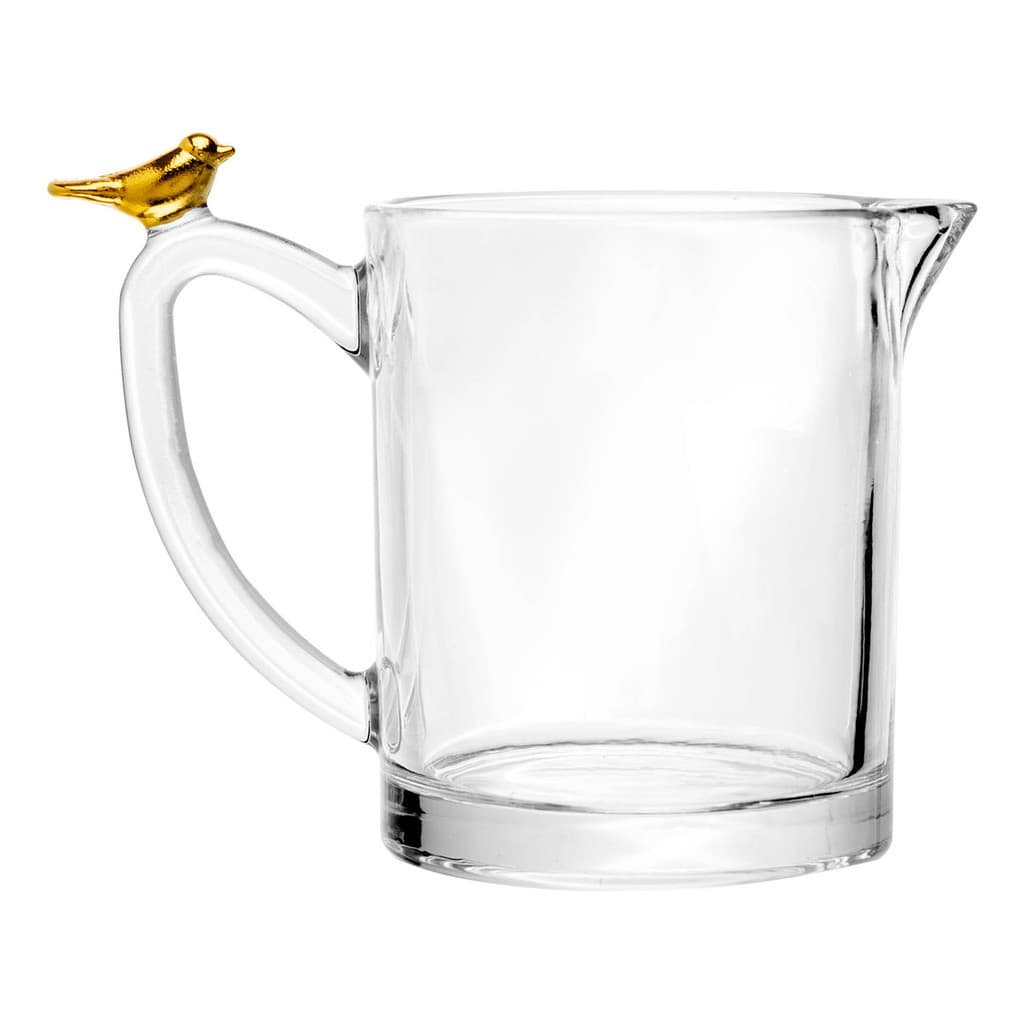 Leiteira Wolff Golden Bird 250ml Cristal Ecológico Transparente Elegante