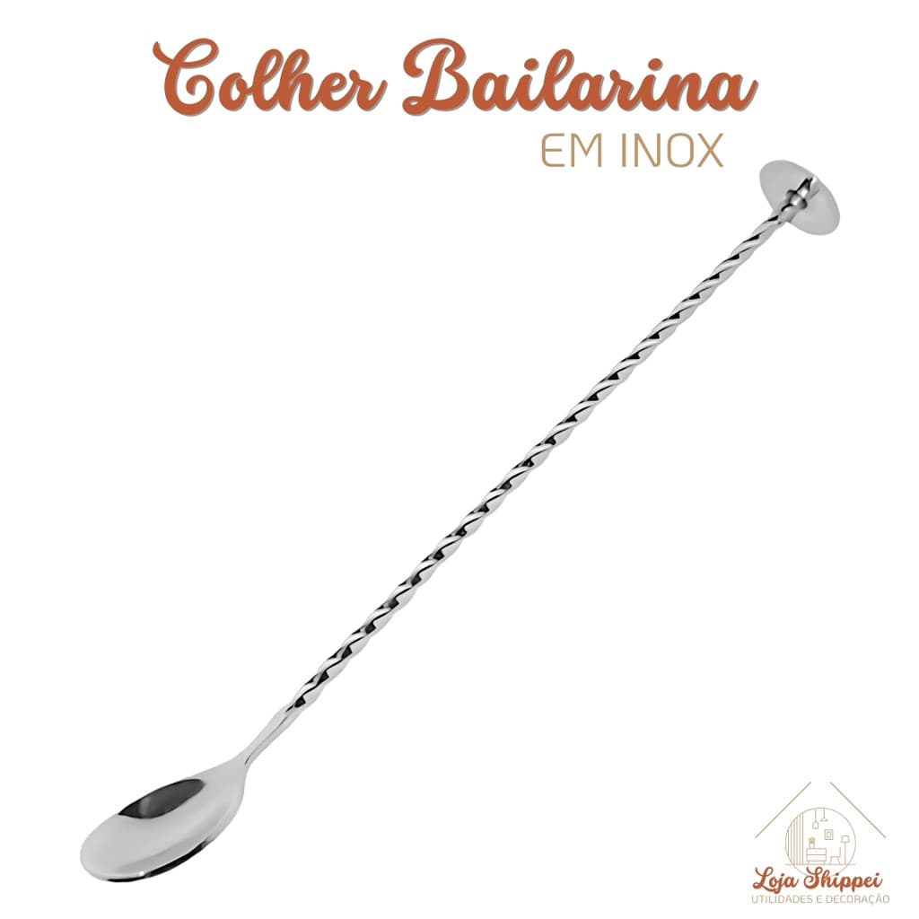 Colher Bailarina Misturadora Bebidas Inox Disco Bar Drinks