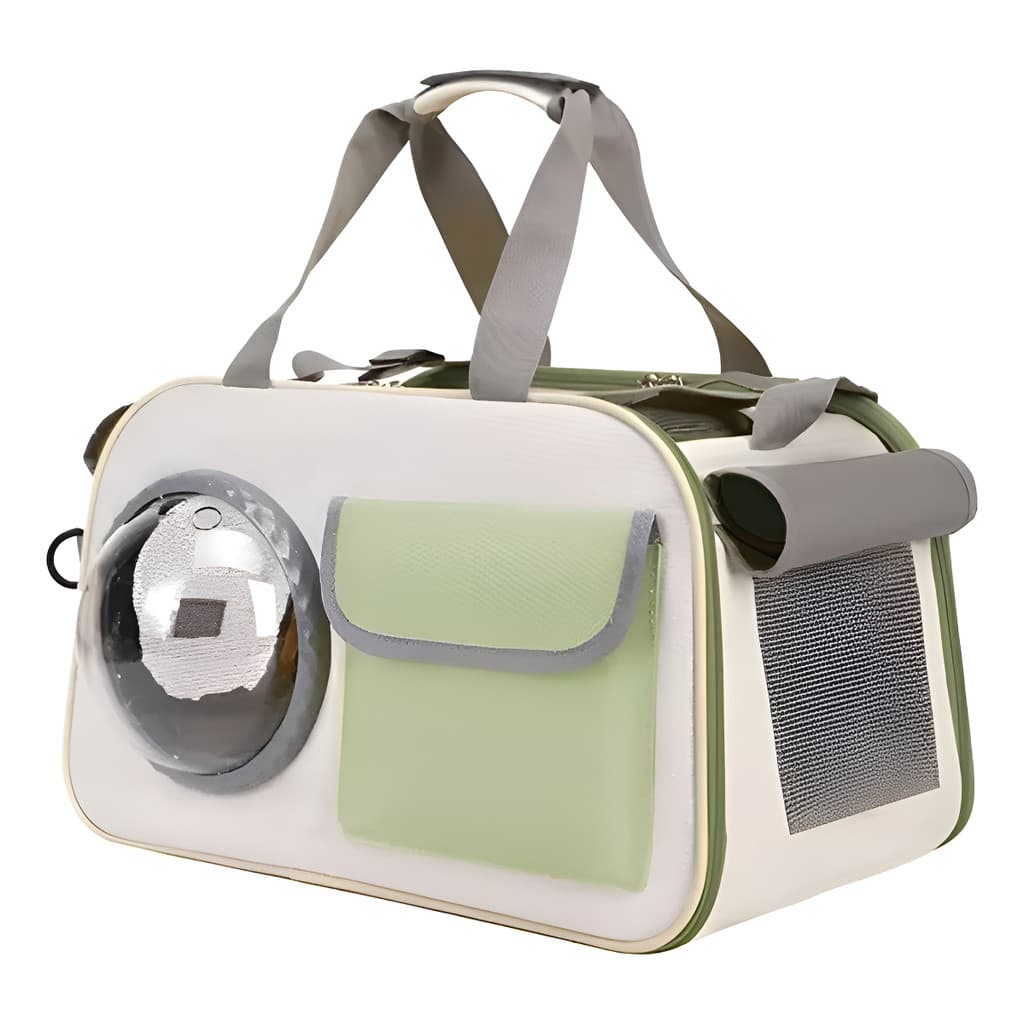 Bolsa Transporte Portátil Pets Com Cápsula Dobrável Verde