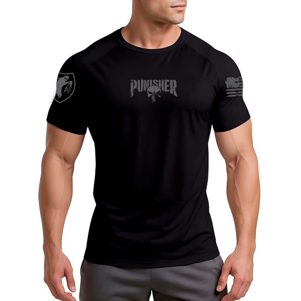 Camiseta Dry Fit Original Masculina P/Treino Militar Punisher Muscle Fit