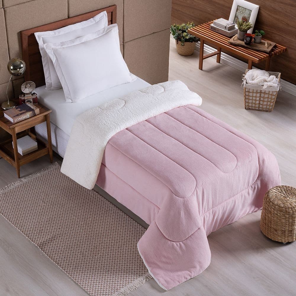 Coberdrom Solteiro Manta Sherpa Dupla Face 2,40 x 1,50m Várias Cores Promoção