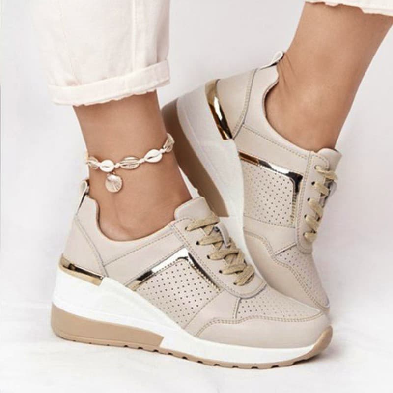 Sapatilhas Femininas Esportivas De Cunha Sapatos Vulcanizados Femininos Plataforma Casual Confortáveis