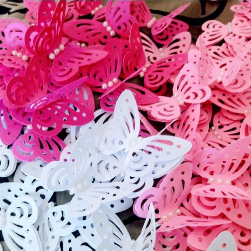 20 Borboletas 3D COM PÉROLAS