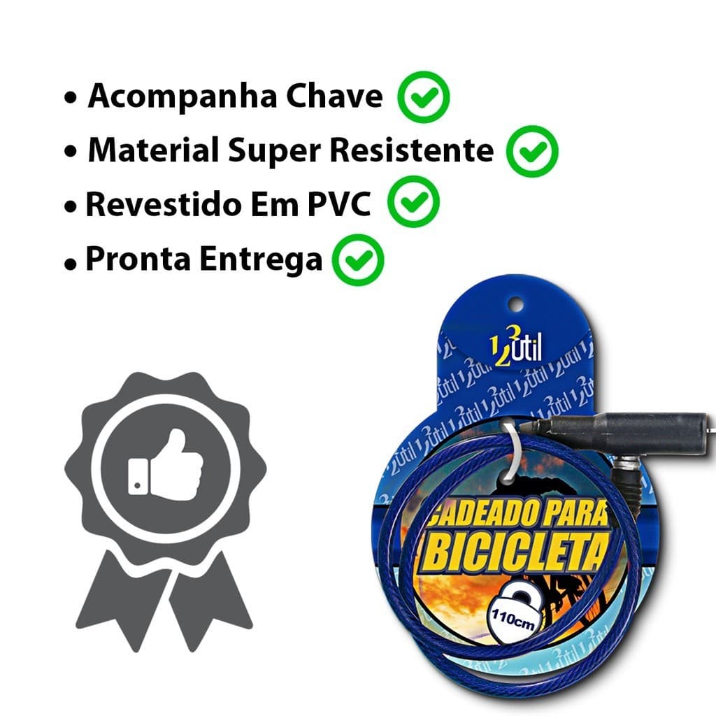 Corrente Trava Tranca Anti Furto Bicicleta Moto Portão Com Chave Segurança qualidade
