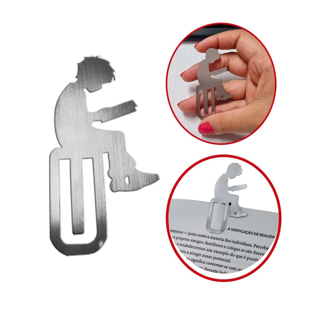 Mini  Marcador de Página Menino Material Escolar Clips Metal Para Caderno Livros E Agendas Papelaria