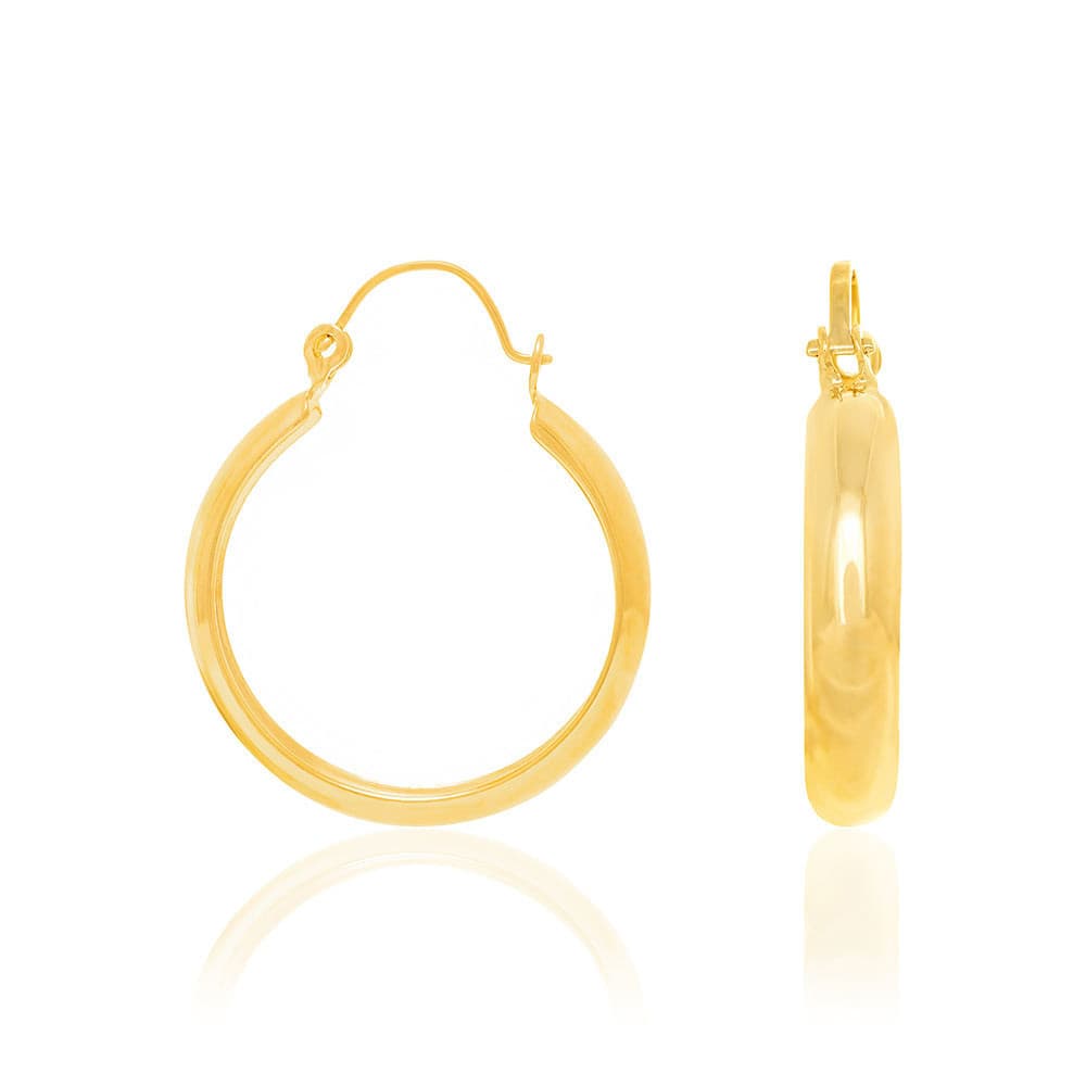 Brinco Rommanel Banhada A Ouro 18k Argola Lisa 2cm largura - 520807 Original