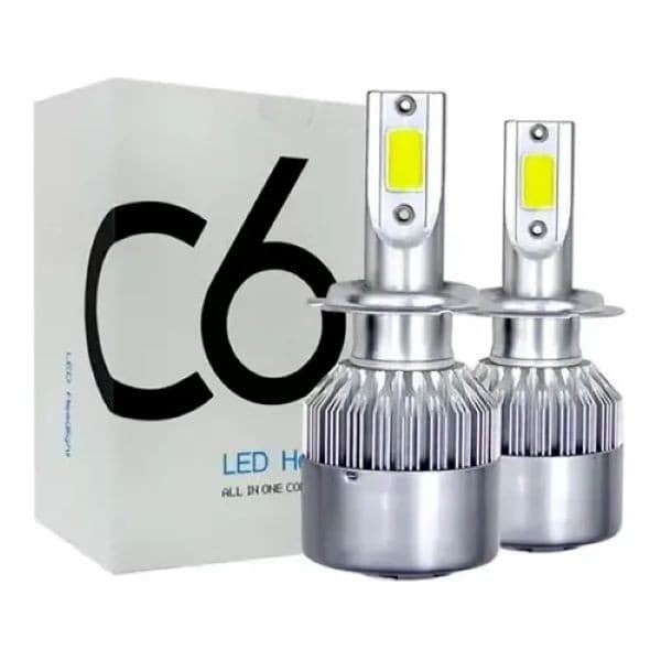 Par Lâmpada Automotiva H1 Super Led Efeito Xenon Farol Carro