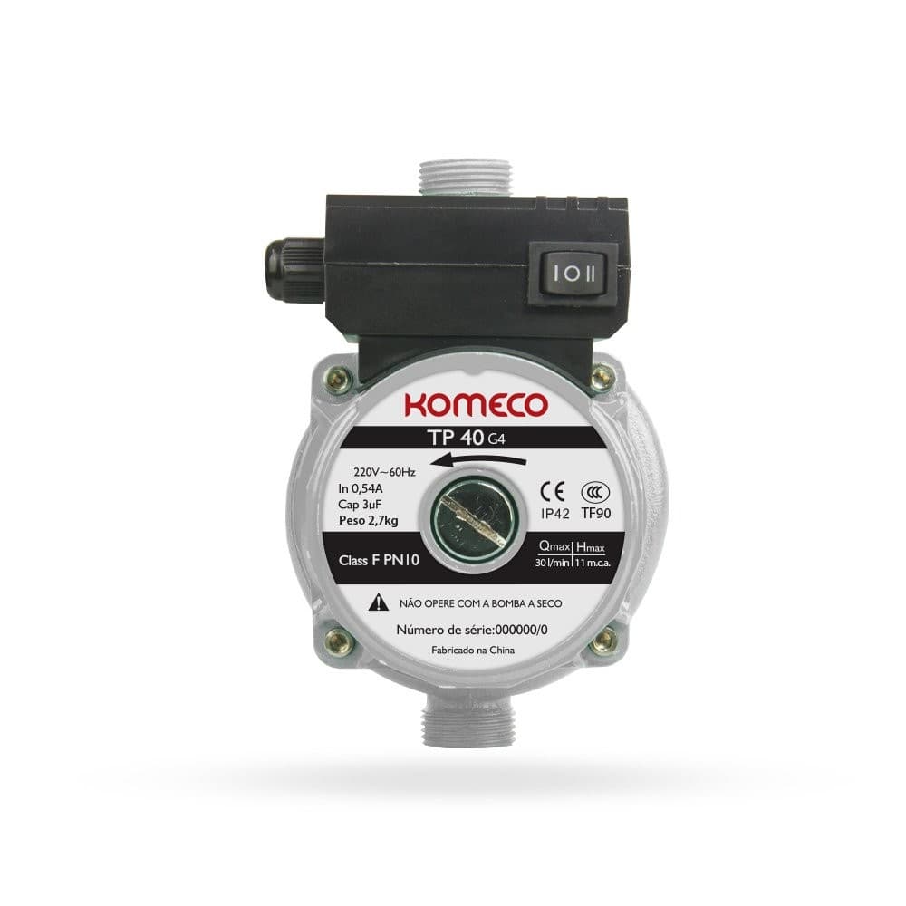 Minibomba de Água Pressurizador TP40 Komeco G4 Ferro 220V - Casa dos Fogões