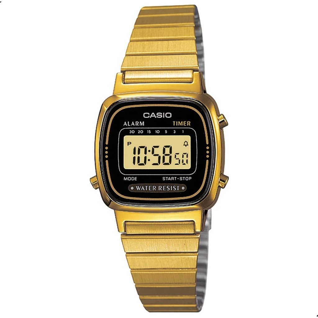 Relógio Casio Feminino Vintage Digital Dourado Original Luxo LA670WGA-1DF Relógio Vintage Digital