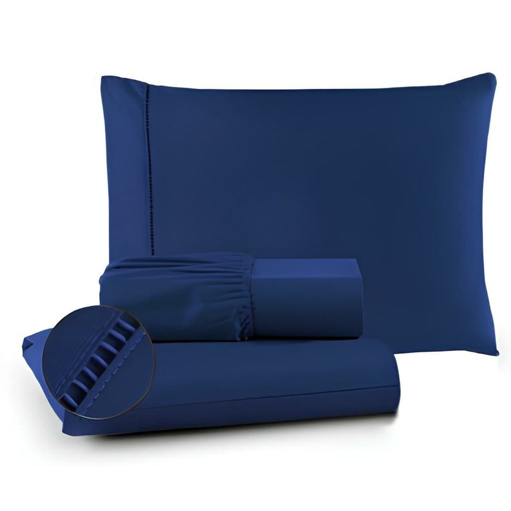 Jogo de Lençol 03 Peças 400 Fios Cama Solteiro Casal Queen King Percal Ponto Palito