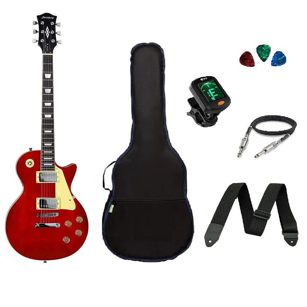 Kit Guitarra Strinberg Les Paul LPS230 + Afinador Digital + Acessórios Vermelha