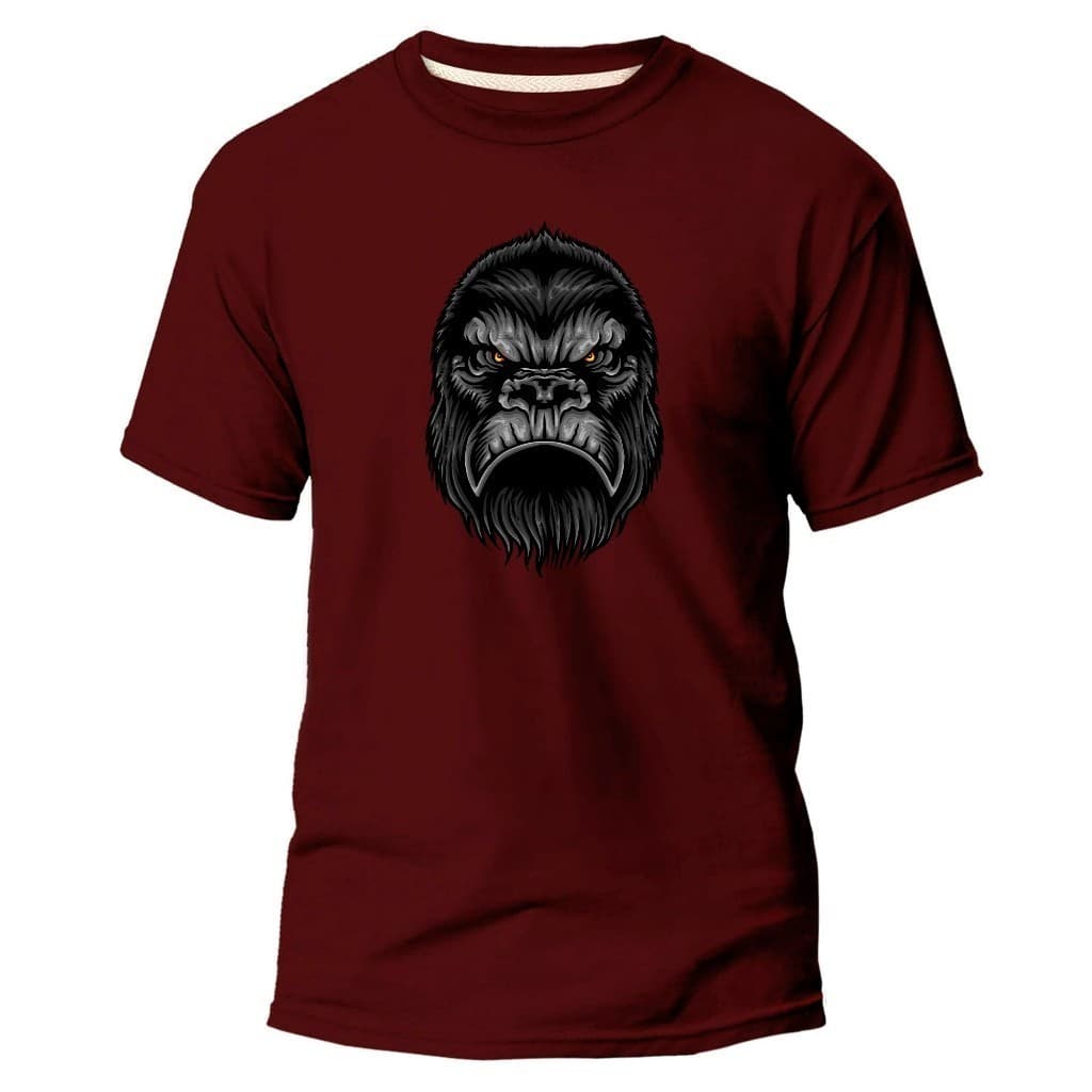 Camiseta Algodão Premium Estampa Digital Gorila Sério Bravo