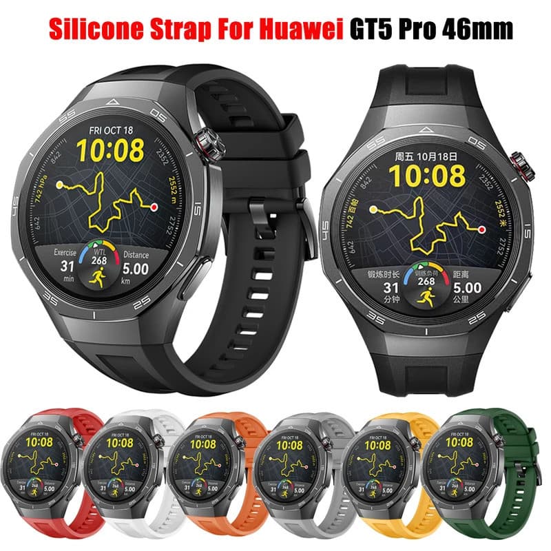 Pulseira de silicone para Huawei Watch GT5 pro 46mm pulseira pulseira gt5pro smartwatch acessórios