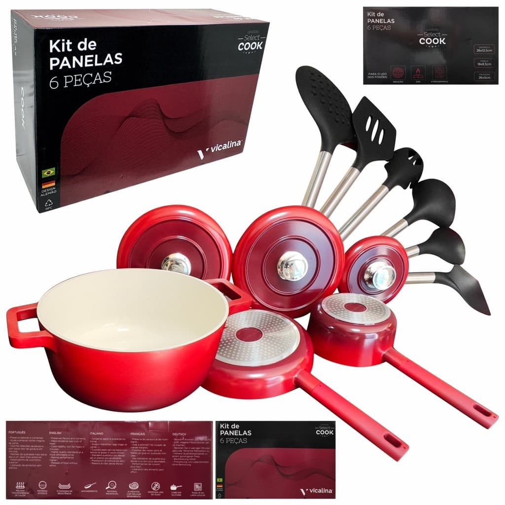 Jogo de panelas Panelas Vicalina Cerâmica - Select Cook 6 Peças