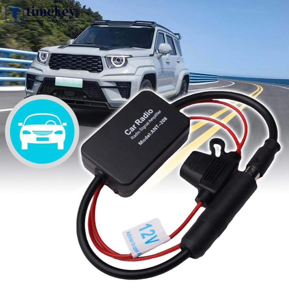 TIMEKEY 12V Conjunto Amplificador De Sinal De Antena De Carro AM Rádio FM Anti-Interferência Acessórios Eletrôn