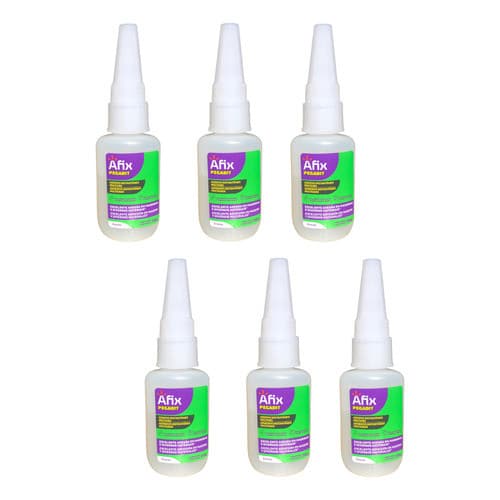 Kit Com 6 Adesivos Instantâneo Afix 20g Colagem Rápida Cola