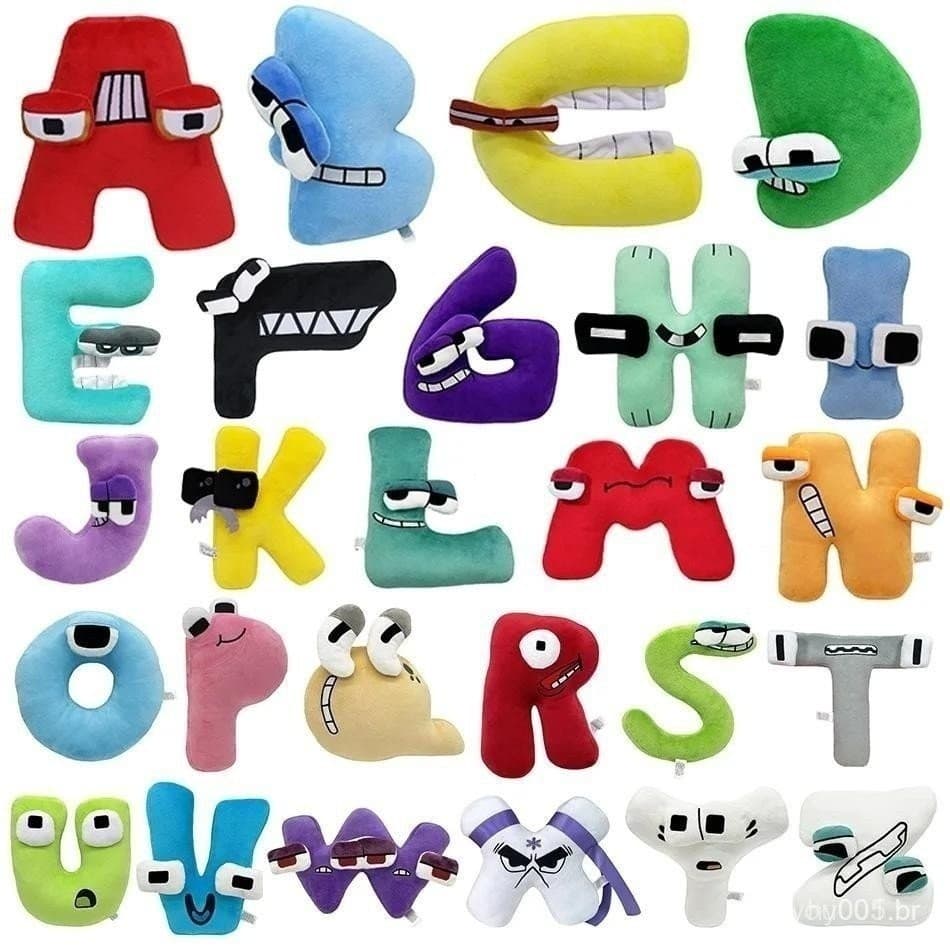 Brinquedos de Pelúcia de Anime Alphabet Lore Boneca Kawaii 26 Letras Inglesas para Crianças Iluminação Monte