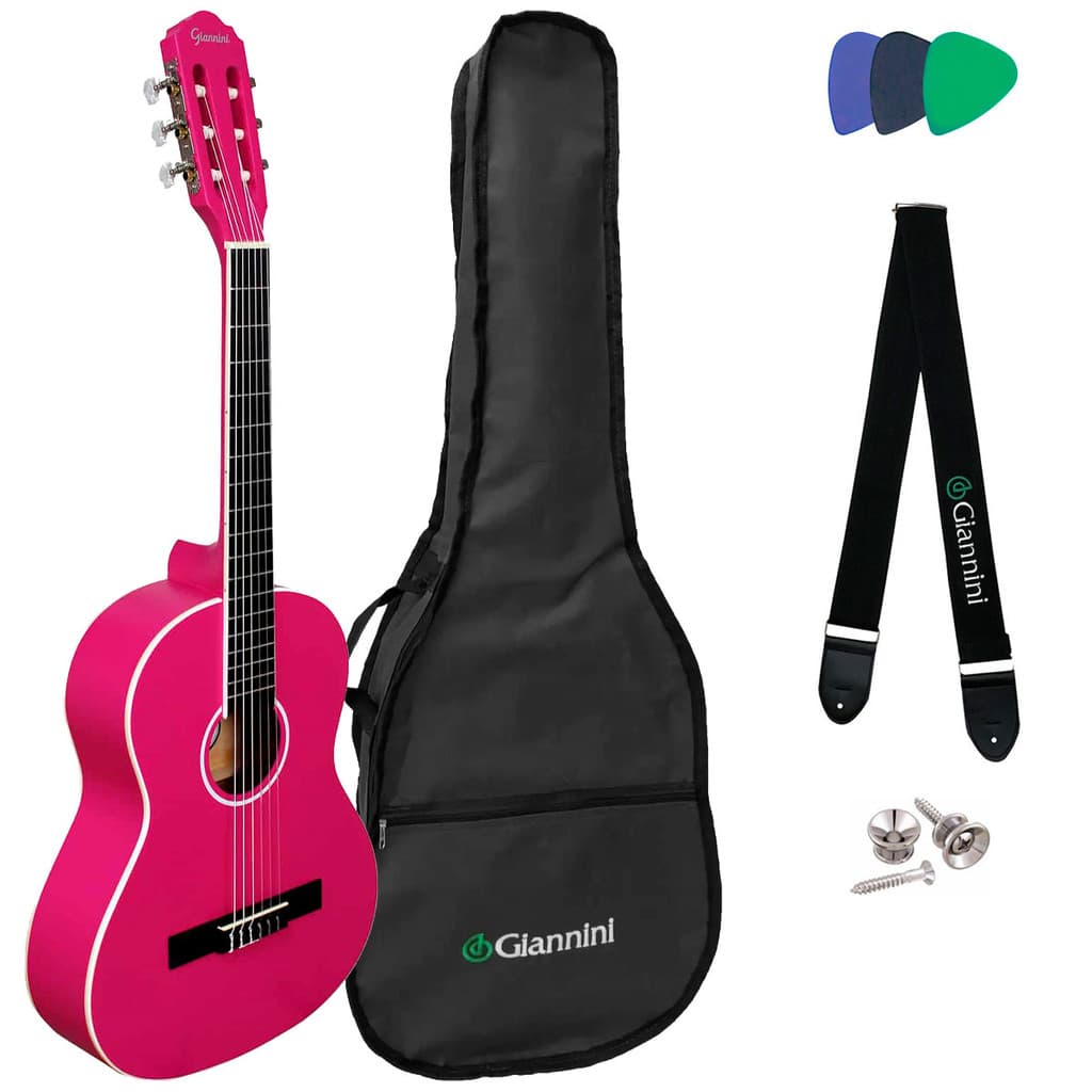 VIOLÃO GIANNINI START ACÚSTICO 3/4 N-6 PINK SATIN PKS C/ CAPA