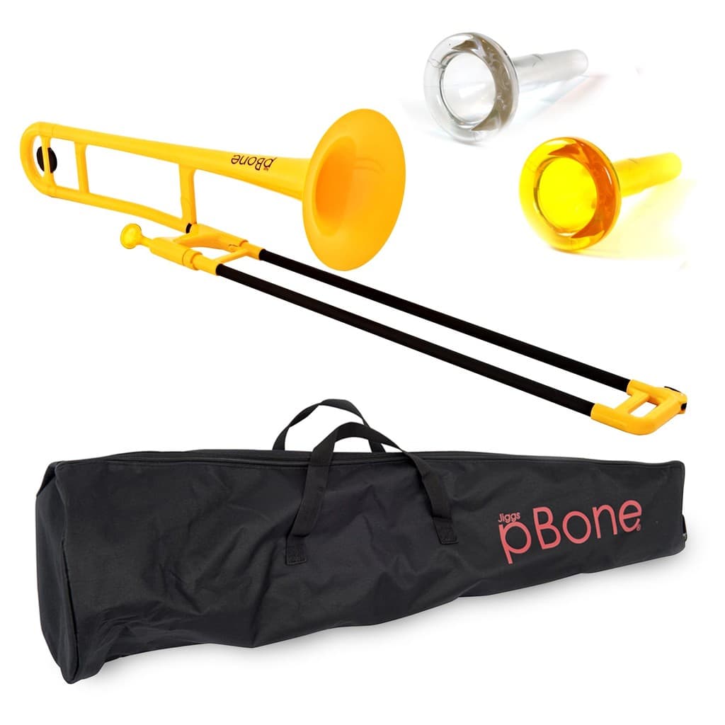 Instrumento de sopro de plástico pInstruments Trombone tenor pBONE Chave em Si bemol Leve e durável ABS Bio-revestido A