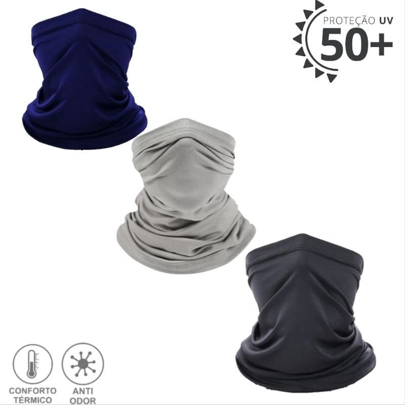 Kit com 2 Máscara Bandana Multiuso Balaclava Unissex Tubular Proteção Solar UV50  Bandana Gorro Pesca Corrida Ciclismo