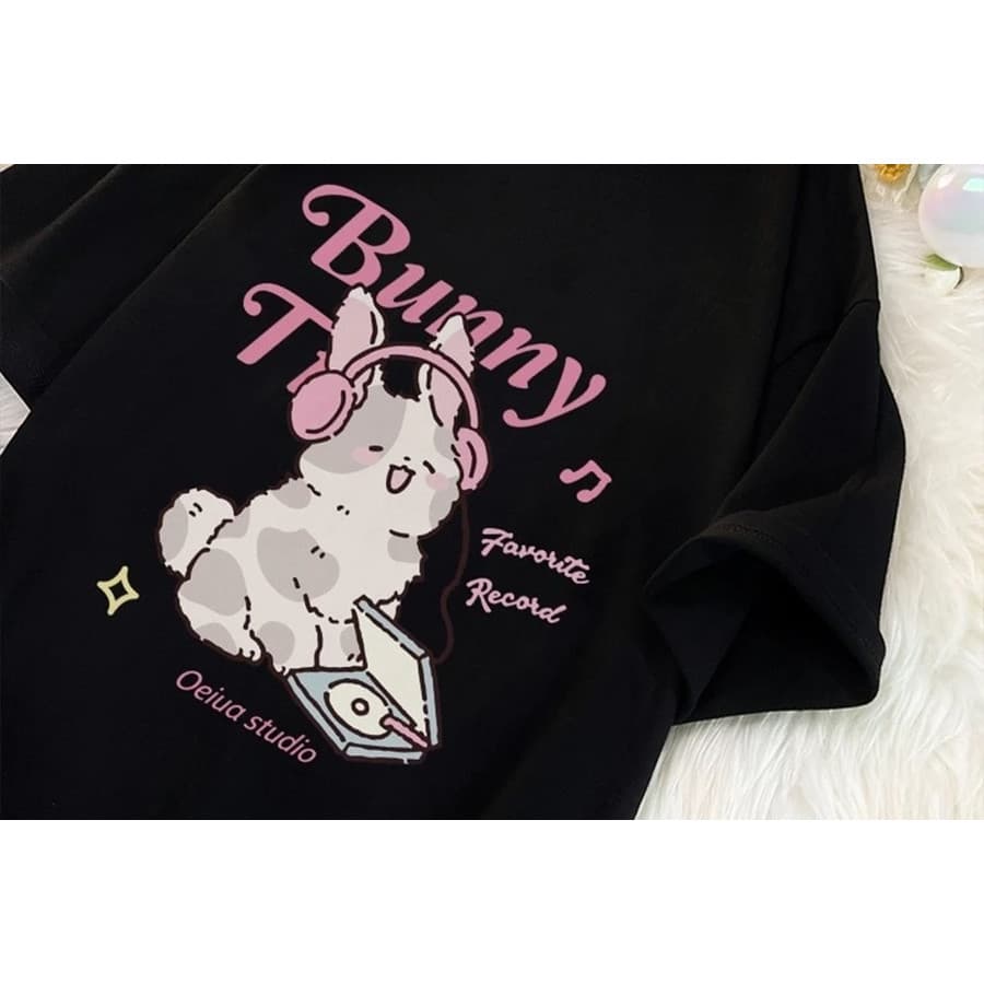 Camiseta 100% Algodão Unissex Cute Bunny Aesthetich Lançamento 2025 Envio Imediato