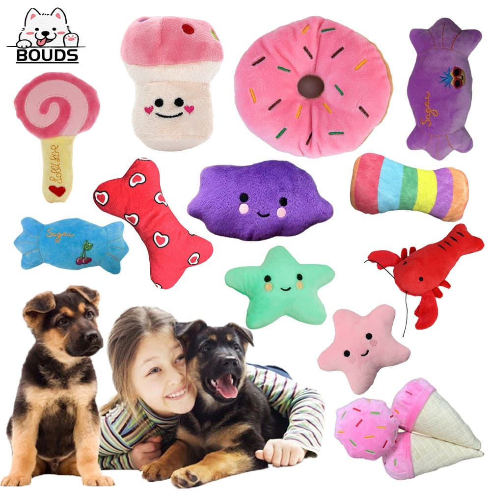 Brinquedo Sonoro de Pelúcia para Cachorro Anti Estresse Formatos Fofos Diversos Modelos Pet