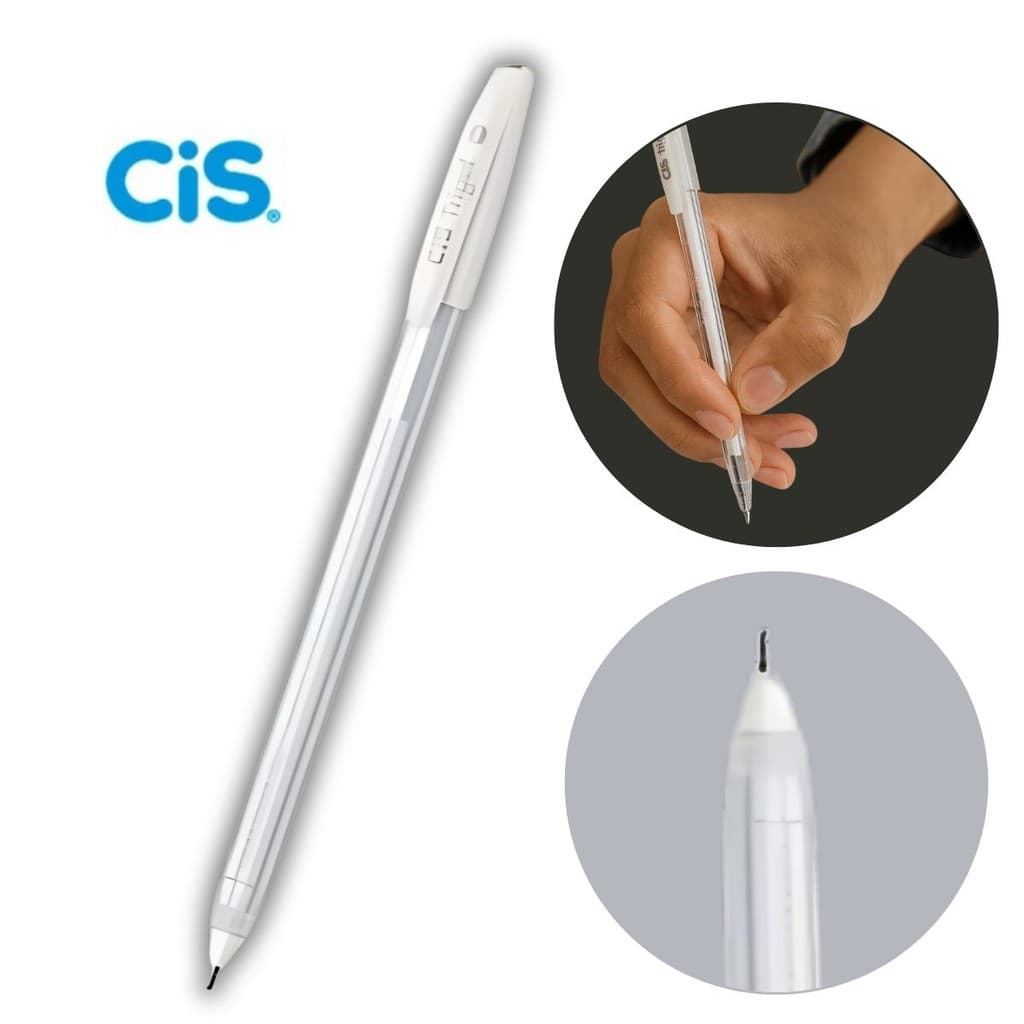 CANETA GEL BRANCA TRIGEL CIS 0.8 PONTA AGULHA FINA PARA EFEITOS EM DESENHOS