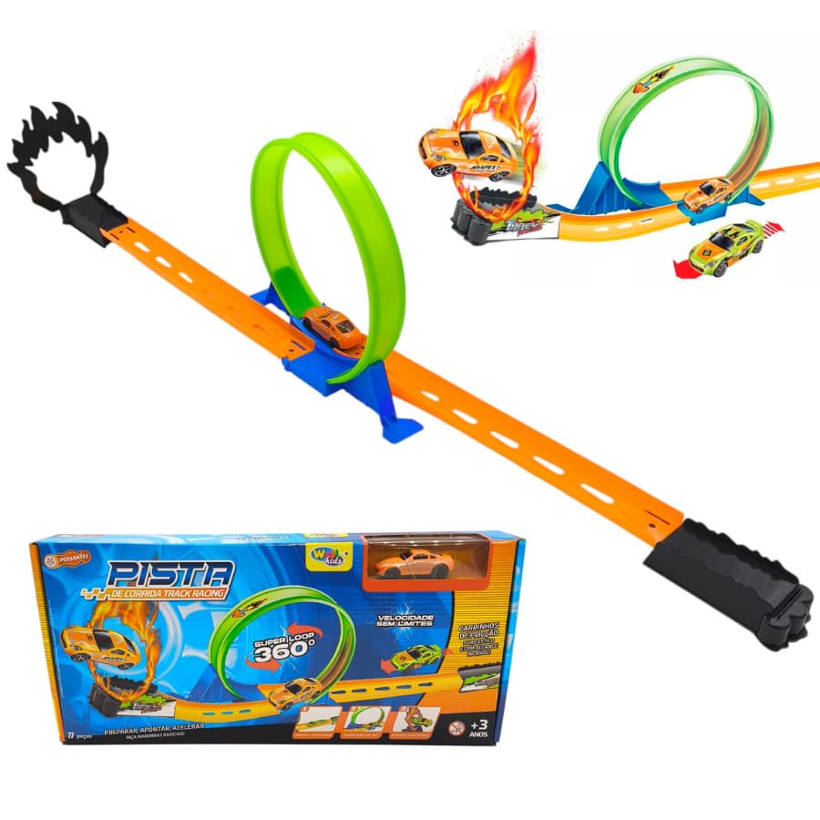Pista Corrida Loop Carrinho Fricção Brinquedo infantil
