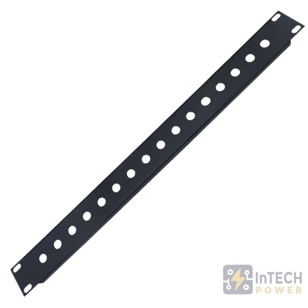 PAINEL RACK 19" 1U COM 16 FUROS PARA P10 EM AÇO #20 (1mm)