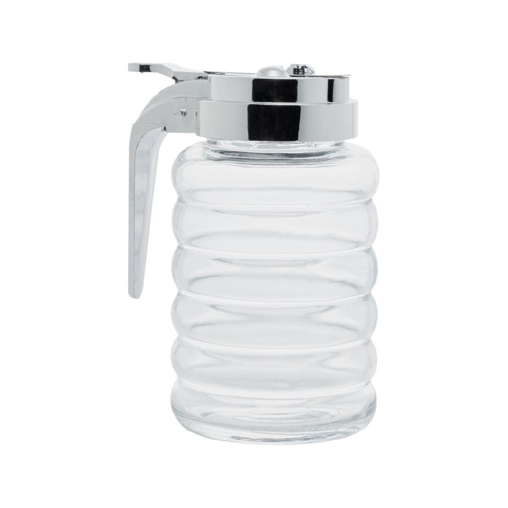 Pote De Vidro Com Tampa Brilhante Cromada Capacidade 280ml Temperos Açúcar Mel Porta Condimentos