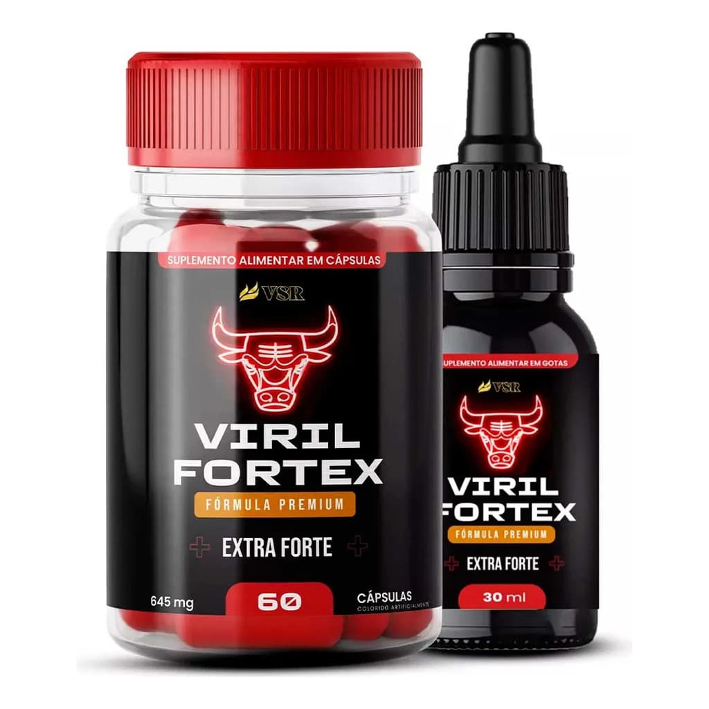 1 Viril Fortex 60 Cápsulas + 1 Viril Fortex Gotas 30ml Sabor