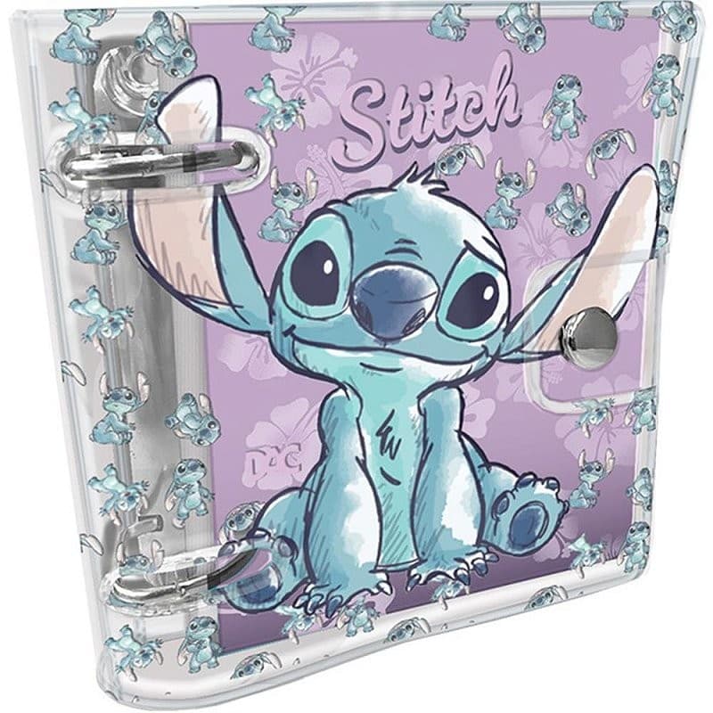 Fichário Mini STITCH com Fecho de Botão para 80 Folhas