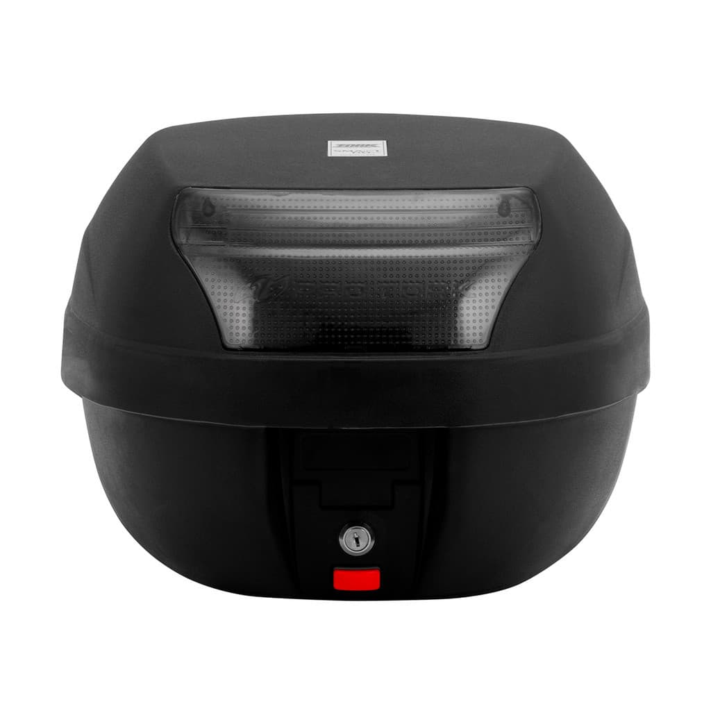 Bau Bauleto 28 Litros Para Motos Pro Tork Smart Box Motoboy Entregador Vermelho Fumê Cristal
