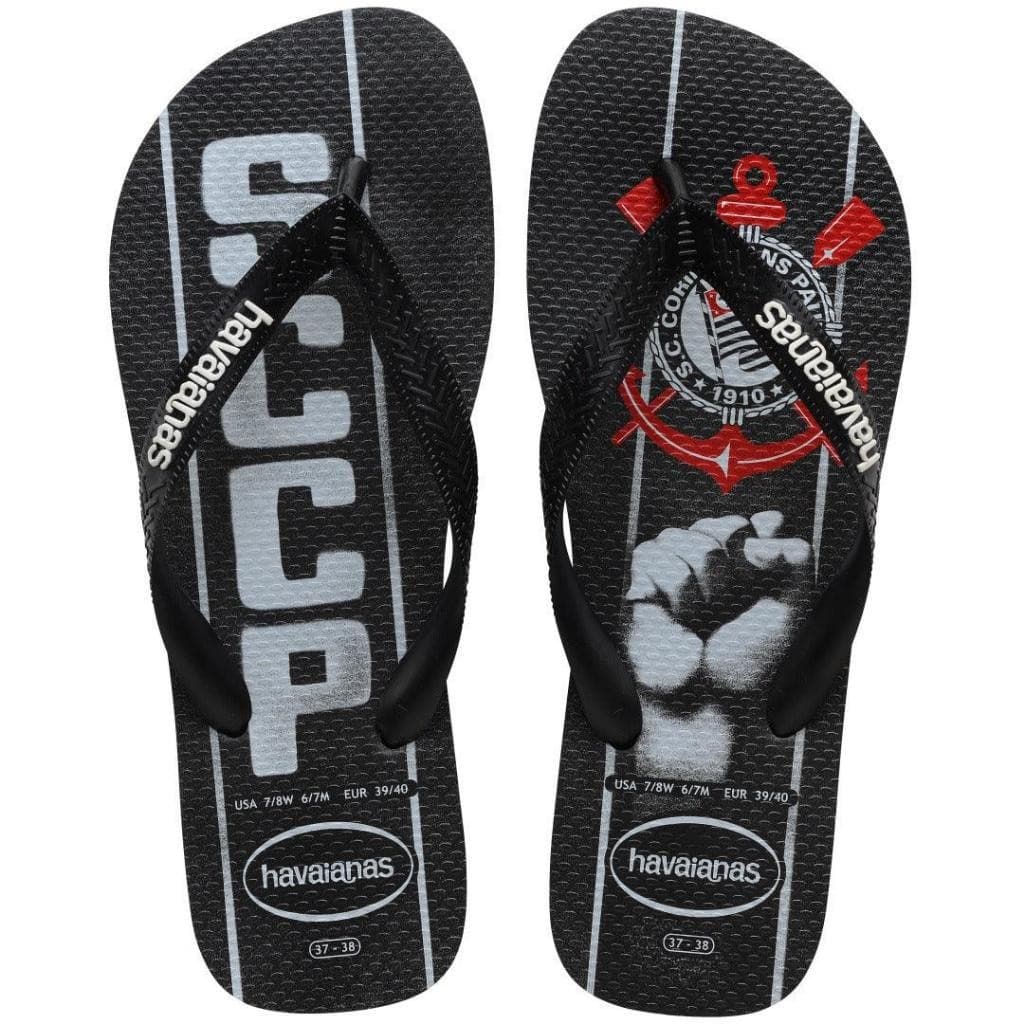 Chinelo Havaianas Corinthians Masculino Havaianas Top Times Corinthians Original - ENVIO IMEDIATO
